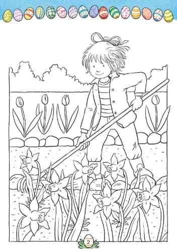 Buchcover und Innenansicht für das Buch: Conni Gelbe Reihe (Beschäftigungsbuch): Ausmalspaß für die Oster- und Frühlingszeit