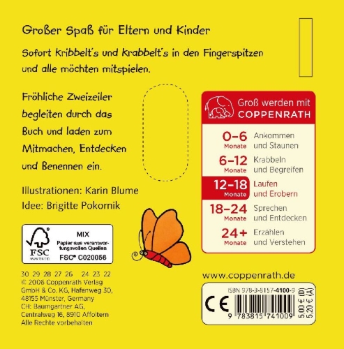 Buchcover und Innenansicht für das Buch: Kribbel-Krabbel