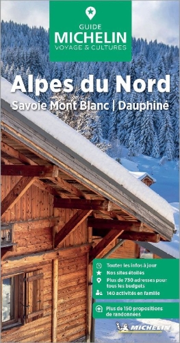 Buchcover und Innenansicht für das Buch: Michelin Le Guide Vert Alpes du Nord