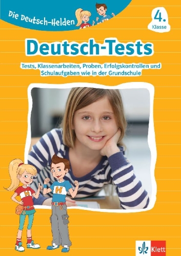 Buchcover und Innenansicht für das Buch: Die Deutsch-Helden: Deutsch-Tests 4. Klasse