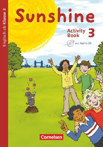 Buchcover und Innenansicht für das Buch: Sunshine 3. Schuljahr. Activity Book mit Audio-CD, Minibildkarten und Faltboxen