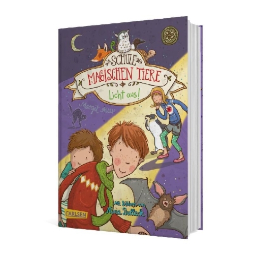 Buchcover und Innenansicht für das Buch: Die Schule der magischen Tiere 03: Licht aus!
