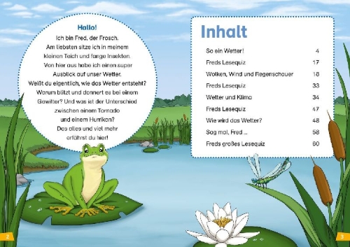 Buchcover und Innenansicht für das Buch: WAS IST WAS Erstes Lesen Band 8. Wetter