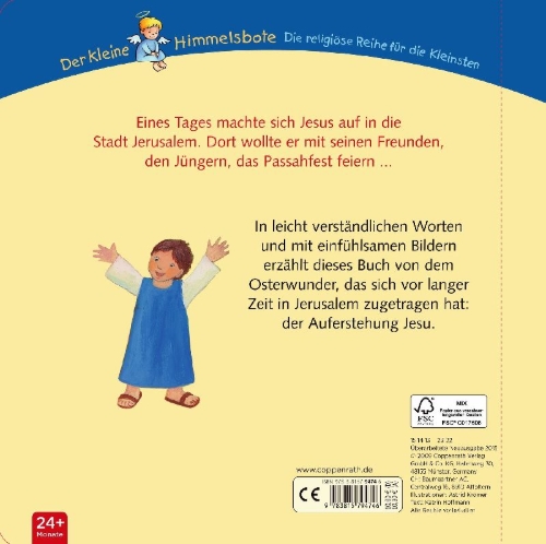 Buchcover und Innenansicht für das Buch: Der kleine Himmelsbote. Die Ostergeschichte