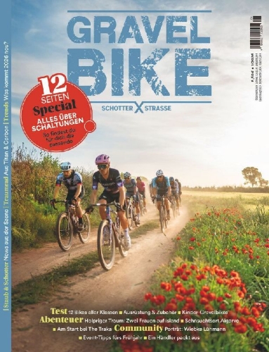 Buchcover und Innenansicht für das Buch: Gravelbike - Schotter-Strassen 01/2026