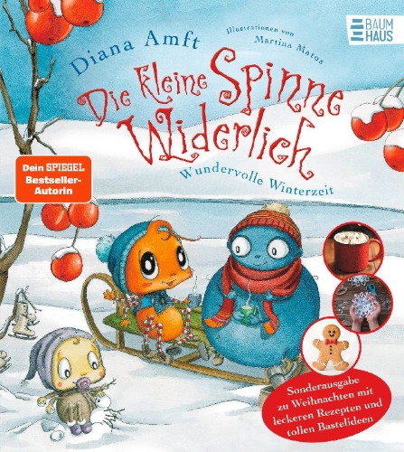 Buchcover und Innenansicht für das Buch: Die kleine Spinne Widerlich - Wundervolle Winterzeit