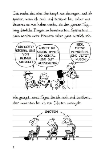 Buchcover und Innenansicht für das Buch: Diary of a Wimpy Kid