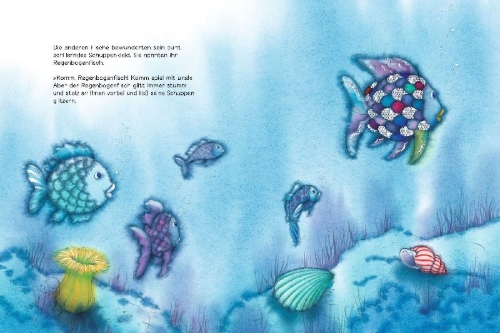 Buchcover und Innenansicht für das Buch: Der Regenbogenfisch