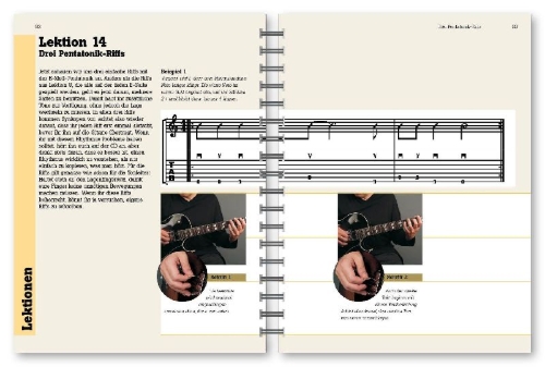 Buchcover und Innenansicht für das Buch: Gitarre - Der Komplettkurs