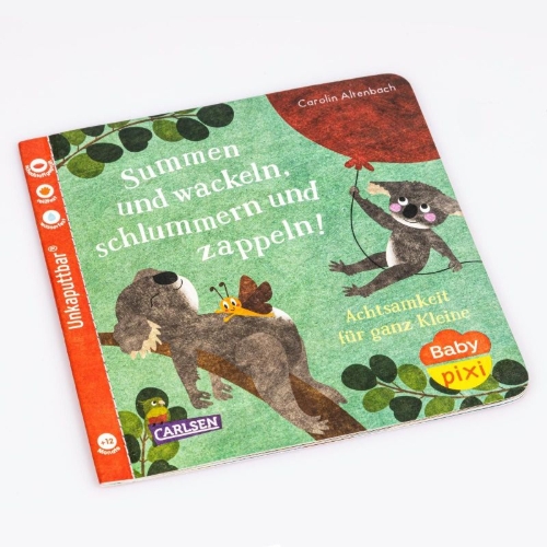 Buchcover und Innenansicht für das Buch: Baby Pixi (unkaputtbar) 124: Summen und wackeln, schlummern und zappeln