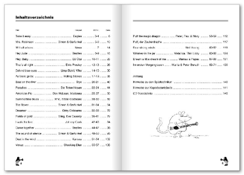 Buchcover und Innenansicht für das Buch: Songbuch für Gitarre 2