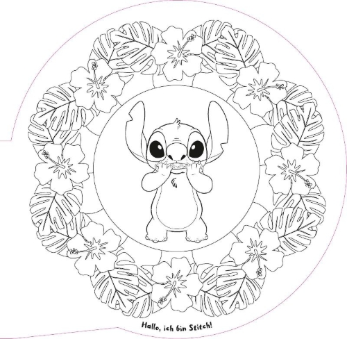 Buchcover und Innenansicht für das Buch: Disney Kreative Beschäftigung: Stitch: Mandala-Malspaß