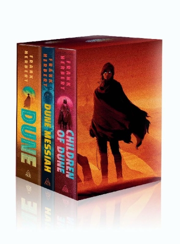 Buchcover und Innenansicht für das Buch: Frank Herbert's Dune Saga 3-Book Deluxe Hardcover Boxed Set