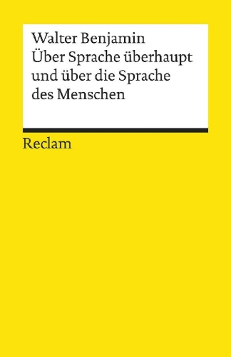 Buchcover und Innenansicht für das Buch: Über Sprache überhaupt und über die Sprache des Menschen