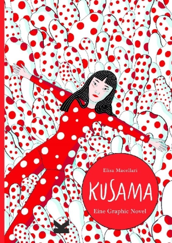 Buchcover und Innenansicht für das Buch: Kusama: ossessioni, amori e arte