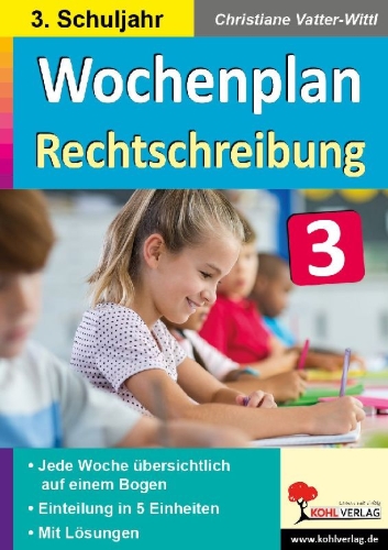 Buchcover und Innenansicht für das Buch: Wochenplan Rechtschreibung / Klasse 3