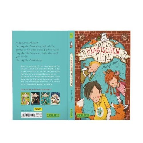 Buchcover und Innenansicht für das Buch: Die Schule der magischen Tiere 01
