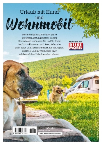 Buchcover und Innenansicht für das Buch: Stellplatzführer Hunde Willkommen
