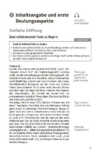 Buchcover und Innenansicht für das Buch: Lektürehilfen Johann Wolfgang von Goethe "Faust - Der Tragödie erster Teil"