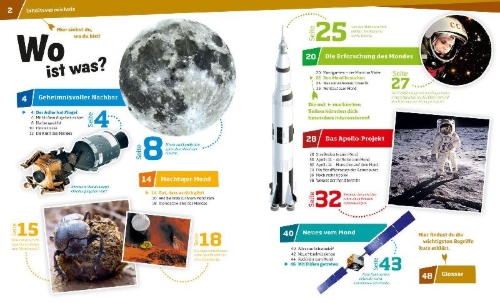 Buchcover und Innenansicht für das Buch: WAS IST WAS Band 21 Der Mond. Rätselhaft und mächtig