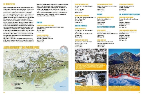 Buchcover und Innenansicht für das Buch: Olympische Winterspiele Mailand Cortina 2026