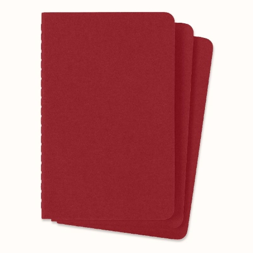 Buchcover und Innenansicht für das Buch: Moleskine Cahier Pocket Ruled Red Cover P. 3er Pack