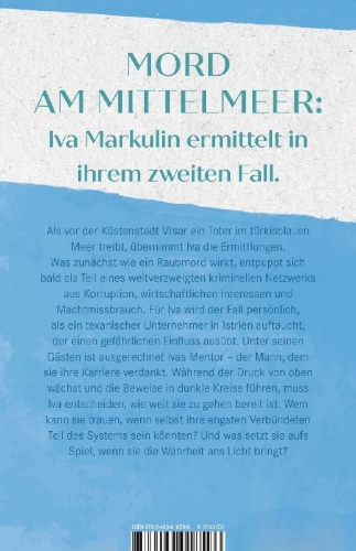 Buchcover und Innenansicht für das Buch: Commissaria Iva Markulin und Der kalte Sog des Meeres
