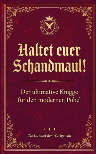 Buchcover und Innenansicht für das Buch: Haltet Euer Schandmaul! Der ultimative Knigge für den modernen Pöbel
