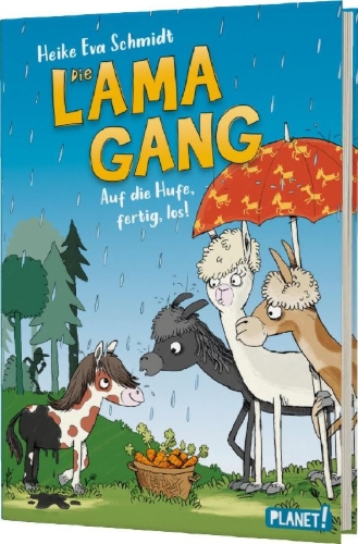 Buchcover und Innenansicht für das Buch: Die Lama-Gang. Mit Herz & Spucke 4: Auf die Hufe, fertig los!