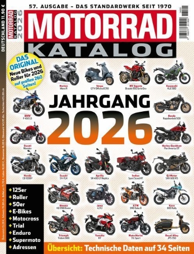 Buchcover und Innenansicht für das Buch: MOTORRAD Katalog 2026