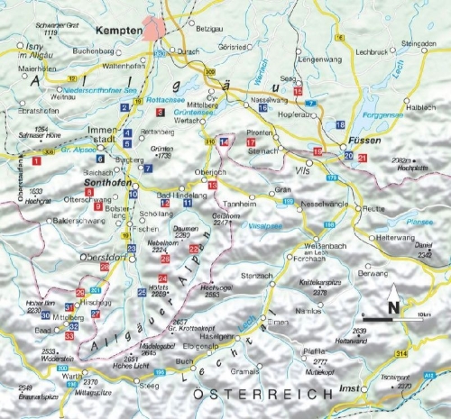 Buchcover und Innenansicht für das Buch: Wanderungen für Senioren Allgäu