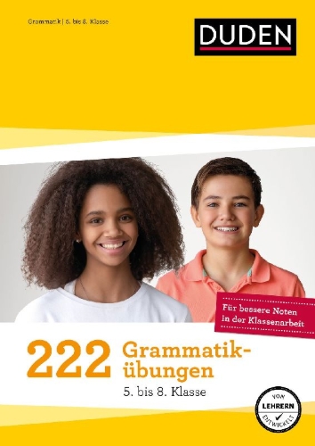 Buchcover und Innenansicht für das Buch: 222 Grammatikübungen - 5. bis 8. Klasse