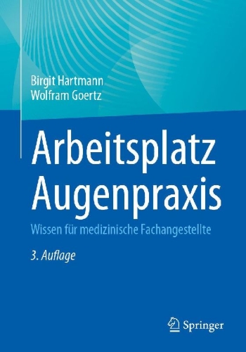 Buchcover und Innenansicht für das Buch: Arbeitsplatz Augenpraxis