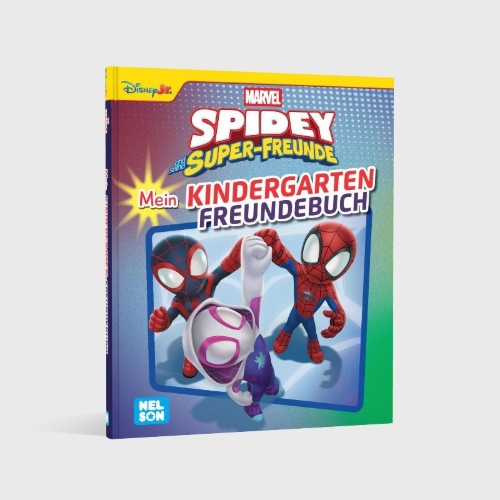 Buchcover und Innenansicht für das Buch: MARVEL Spidey und seine Super-Freunde: Mein Kindergarten Freundebuch