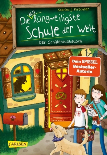 Buchcover und Innenansicht für das Buch: Die unlangweiligste Schule der Welt 7: Der Schüleraustausch