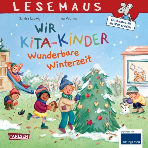 Buchcover und Innenansicht für das Buch: LESEMAUS 185: Wir KiTa-Kinder - Wunderbare Winterzeit
