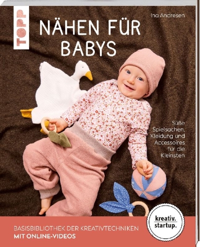 Buchcover und Innenansicht für das Buch: Nähen für Babys (kreativ.startup.)