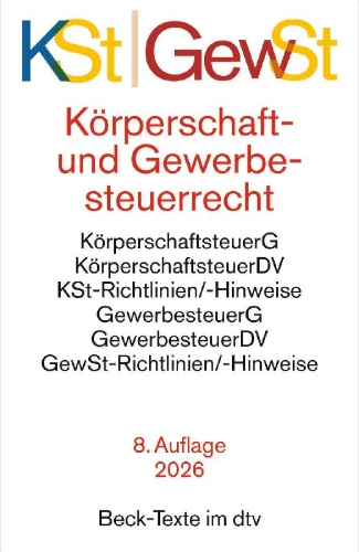 Buchcover und Innenansicht für das Buch: Körperschaftsteuerrecht / Gewerbesteuerrecht. KSt / GewSt