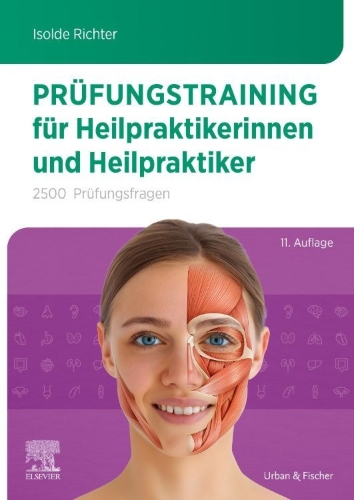 Buchcover und Innenansicht für das Buch: Prüfungstraining für Heilpraktikerinnen und Heilpraktiker