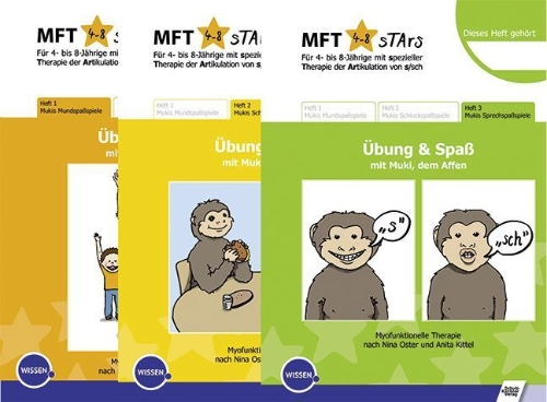 Buchcover und Innenansicht für das Buch: MFT Stars 3 Hefte Mukis Mund-, Schluck-, Sprechspaßspiele (Set)