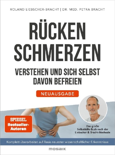 Buchcover und Innenansicht für das Buch: Rückenschmerzen verstehen und sich selbst davon befreien