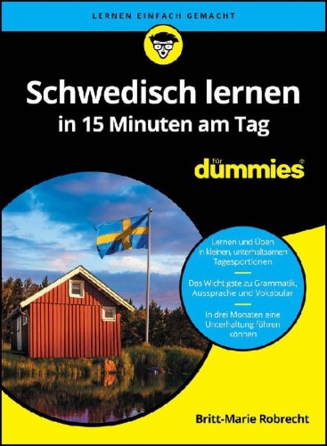 Buchcover und Innenansicht für das Buch: Schwedisch lernen in 15 Minuten am Tag für Dummies