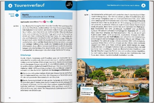 Buchcover und Innenansicht für das Buch: MARCO POLO Camper Guide Korsika