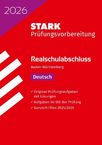 Buchcover und Innenansicht für das Buch: STARK Deutsch - Realschulabschluss 2026 BW - Prüfungsvorbereitung