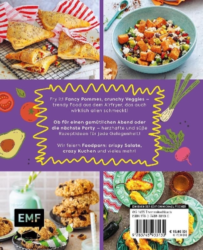 Buchcover und Innenansicht für das Buch: Voll veggie! Airfryer für Teenager