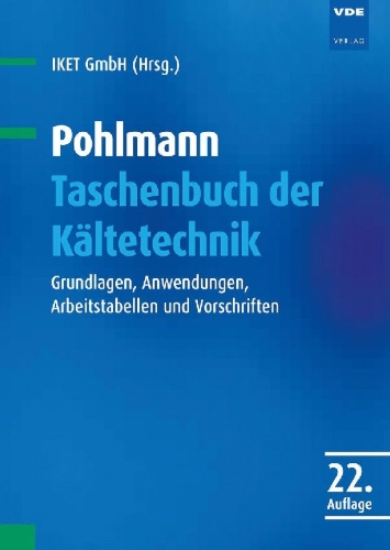 Buchcover und Innenansicht für das Buch: Pohlmann Taschenbuch der Kältetechnik