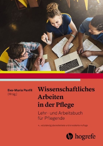 Buchcover und Innenansicht für das Buch: Wissenschaftliches Arbeiten in der Pflege