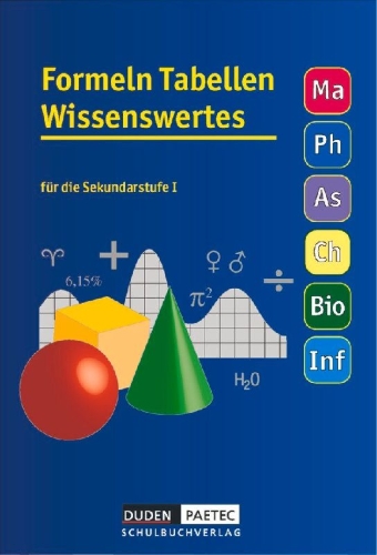 Buchcover und Innenansicht für das Buch: Formelsammlung 5.-10. Schuljahr Tabellen Wissenswertes