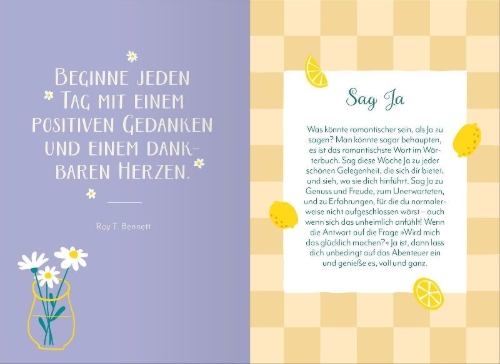 Buchcover und Innenansicht für das Buch: Liebe dein Leben