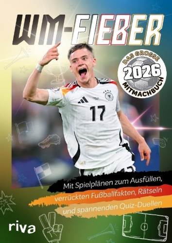 Buchcover und Innenansicht für das Buch: WM-Fieber 2026 - Das große Mitmachbuch